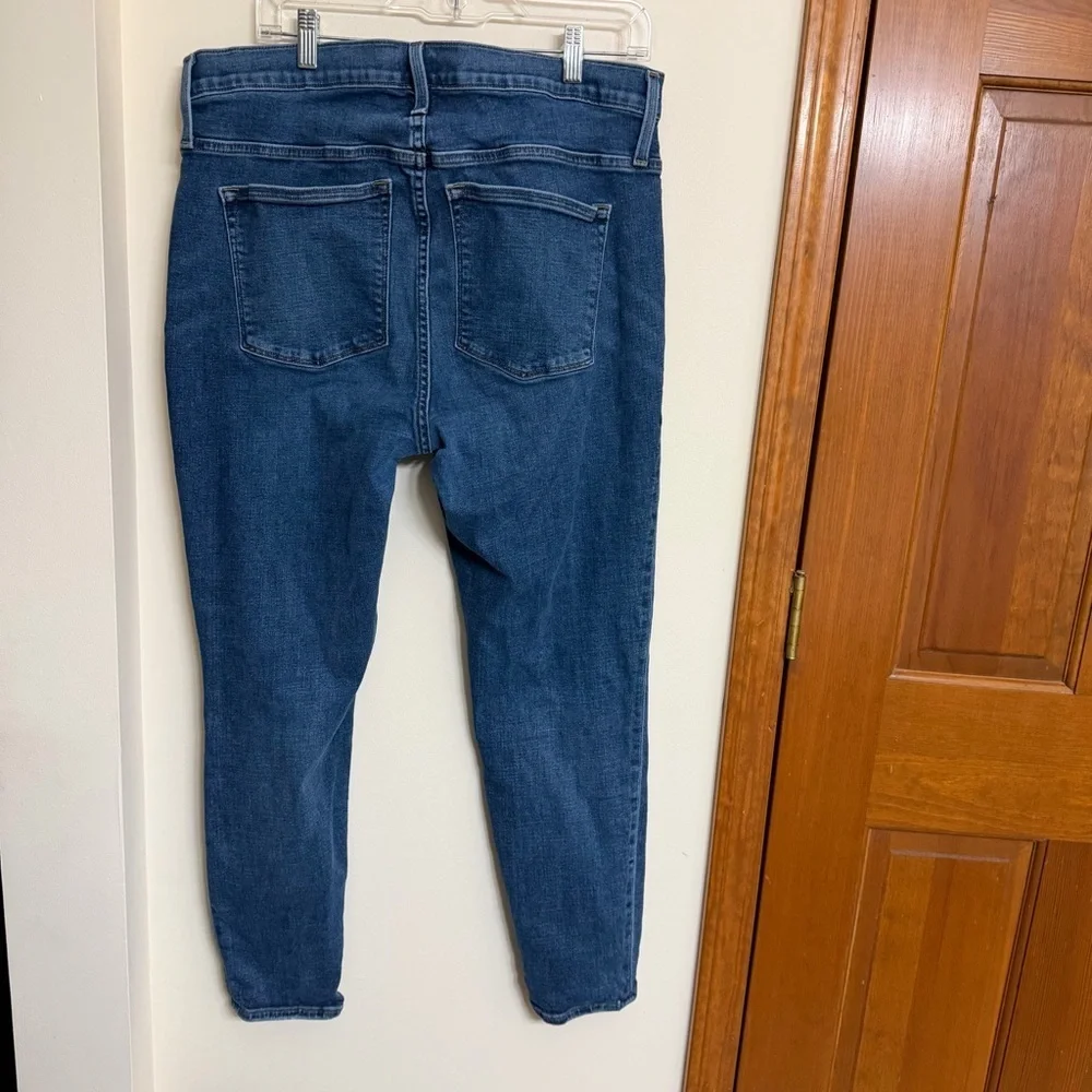 J. Crew Skinny Jeans - Dark Blue with Distressed Knee